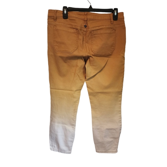 Prana Gold Mustard Ombre Ankle Zip Jett Capri Jeans - Picture 6 of 10